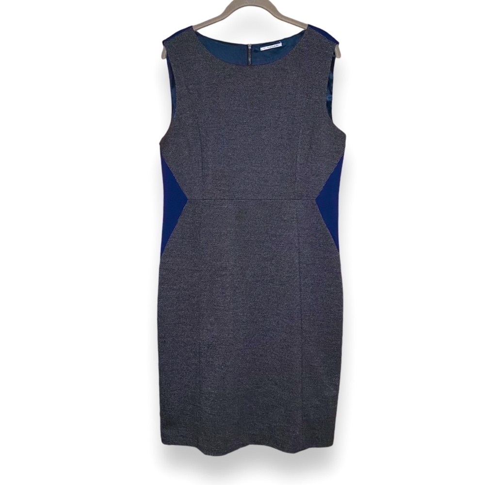 Tahari Tweed Sheath Dress Sleeveless Size 14 Classic Office Workwear